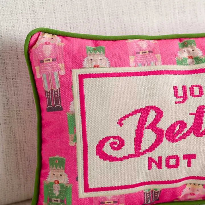 You Better Not Pout Needlepoint Pillow