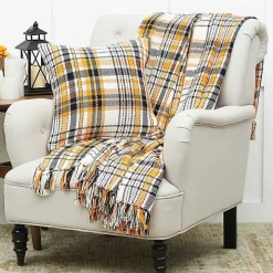 Zelda Orange Plaid Throw