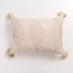 Zoey Ivory Diamond Tufted Lumbar Pillow