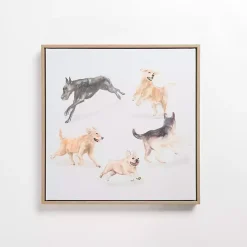 Zoomie Dogs Framed Canvas Art Print