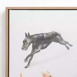 Zoomie Dogs Framed Canvas Art Print